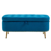 Cora Home Living Gilliam Velvet Storage Ottoman Bench