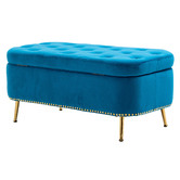 Cora Home Living Gilliam Velvet Storage Ottoman Bench