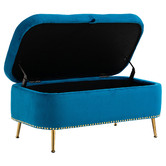 Cora Home Living Gilliam Velvet Storage Ottoman Bench