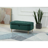 Cora Home Living Gilliam Velvet Storage Ottoman Bench