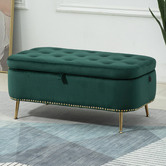 Cora Home Living Gilliam Velvet Storage Ottoman Bench
