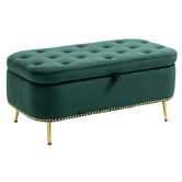 Cora Home Living Gilliam Velvet Storage Ottoman Bench