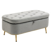 CoraHomeLiving Gilliam Velvet Storage Ottoman Bench | Temple & Webster