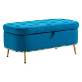 Cora Home Living Gilliam Velvet Storage Ottoman Bench