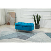 Cora Home Living Gilliam Velvet Storage Ottoman Bench
