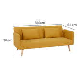 Cora Home Living Lawrence 3 Seater Sofa Bed