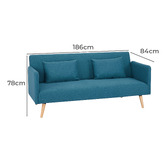 Cora Home Living Lawrence 3 Seater Sofa Bed