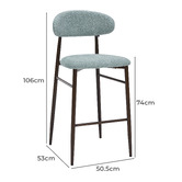 Cora Home Living 74cm Alexir Boucle Bar Stools