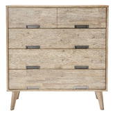 Rita Home Tessa 4 Drawer Acacia Tallboy