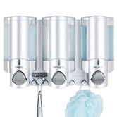Waygrove Bathware Satin Silver Aviva 300ml Triple Soap Dispenser