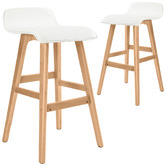 Letitia Lane 65cm White Ivana Faux Leather Barstools
