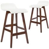 Letitia Lane 65cm White Ivana Faux Leather Barstools