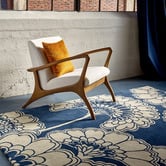 Florence Broadhurst Midnight Japanese Floral Hand-Tufted Wool Rug