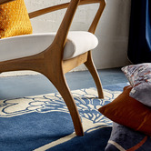 Florence Broadhurst Midnight Japanese Floral Hand-Tufted Wool Rug