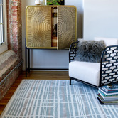 Florence Broadhurst Stripe Jade Tortoiseshell Hand-Tufted Wool Rug