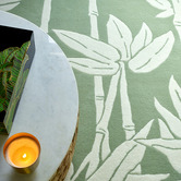 Florence Broadhurst Japanese Bamboo Jade Hand-Tufted Wool Rug