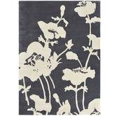 Florence Broadhurst Charcoal Floral Hand-Tufted Wool-Blend Rug