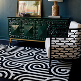 Florence Broadhurst Black Turnabouts Hand-Tufted Wool Rug