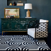 Florence Broadhurst Black Turnabouts Hand-Tufted Wool Rug
