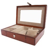 Kundra Tan Leather StitchJewellery Box