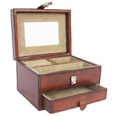 Kundra Tan Leather Drawer Jewellery Box