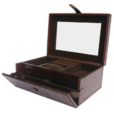 Kundra Dark Leather Strap Jewellery Box