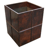 Kundra Dark Leather Square Bin