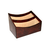 Kundra Dark Leather Office Letter Rack
