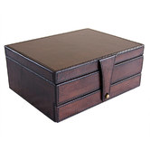 Kundra Dark Leather Jewellery Box with Draw