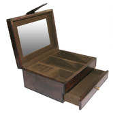Kundra Dark Leather Jewellery Box with Draw
