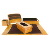 Kundra Golden Leather Desktop Set