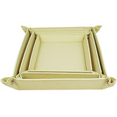 Kundra Rectangular Leather Nesting Trays