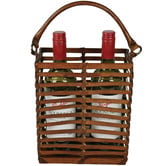Kundra Caged Leather Double Bottle Wine Holder