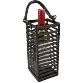 Kundra Caged Leather Single Bottle Wine Holder