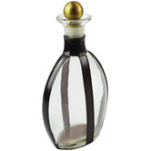 Kundra Dark Leather &amp; Glass Decanter