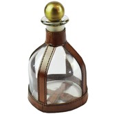 Kundra Tan Leather &amp; Glass Decanter