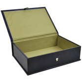 Kundra Blue Pancho Leather Document Box