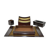 Kundra 5 Piece Renzo Leather Desktop Set