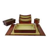 Kundra 5 Piece Renzo Leather Desktop Set
