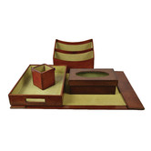 Kundra 5 Piece Renzo Leather Desktop Set