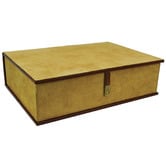 Kundra Tan Suede Leather Document Box
