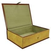 Kundra Tan Suede Leather Document Box