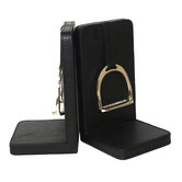 Kundra Large Buffalo Leather Bookends with Stirrup