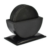 Kundra 7 Piece Buffalo Leather Coaster &amp; Holder Set
