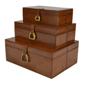 Kundra 3 Piece Leather Buffalo Boxes with Stirrup Set