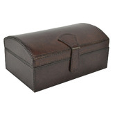 Kundra Dark Leather Curve Top Jewellery Box