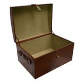 Kundra Tan Leather Curve Top Storage Box
