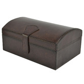 Kundra Dark Leather Curve Top Jewellery Box