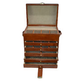 Kundra Tan Leather 6 Rack Jewellery Box