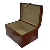 Kundra Tan Leather Curve Top Storage Box
